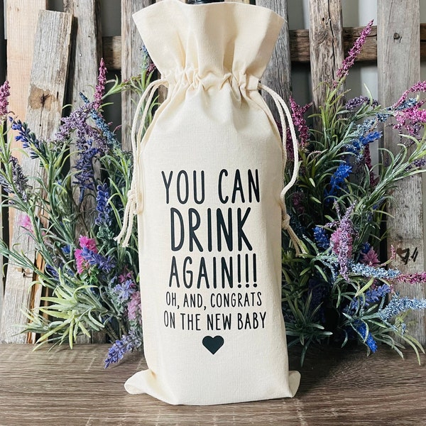 New Baby Wine Gift Bag, Mom Wine Gift, New Mom Wine Gift, Postpartum Wine Gift, Mom Wine Gift Bag, Funny New Mom Gift, Postpartum Gift