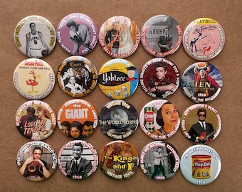 1956 Button Pins or Magnets: 70th Birthday Party Favors