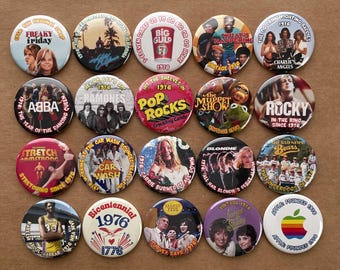 1976 Button Pins or Magnets: 50th Birthday Party Favors