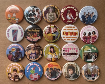 1966 Button Pins or Magnets: 60th Birthday Party Favors