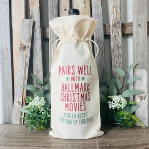 Hallmark Christmas Movies Wine Gift Bag, Hallmark Christmas Movies Gift, Christmas Wine Gift, Christmas Wine Gift Bag, Hallmark Movies Wine