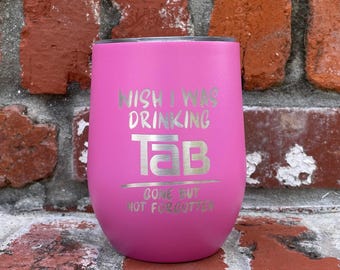 Retro Tab Soda Tumbler: Laser Engraved Stainless Steel, 12oz or 30oz