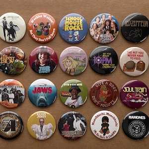 70s Button Pins or Magnets: 70s Party Favors
