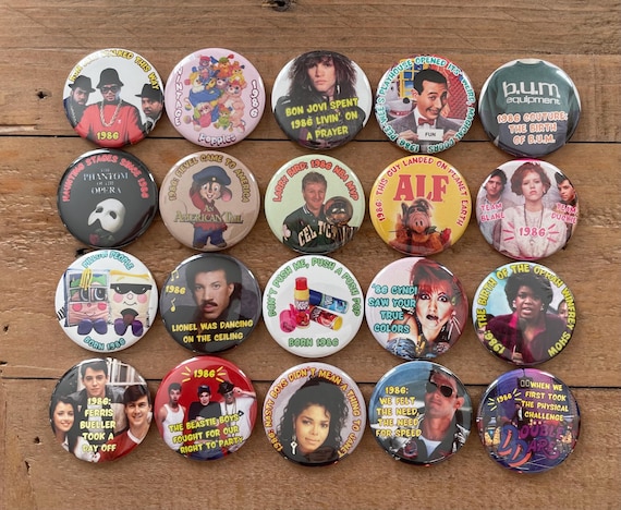 1986 Button Pin or Magnet: 40th Birthday Party Favors
