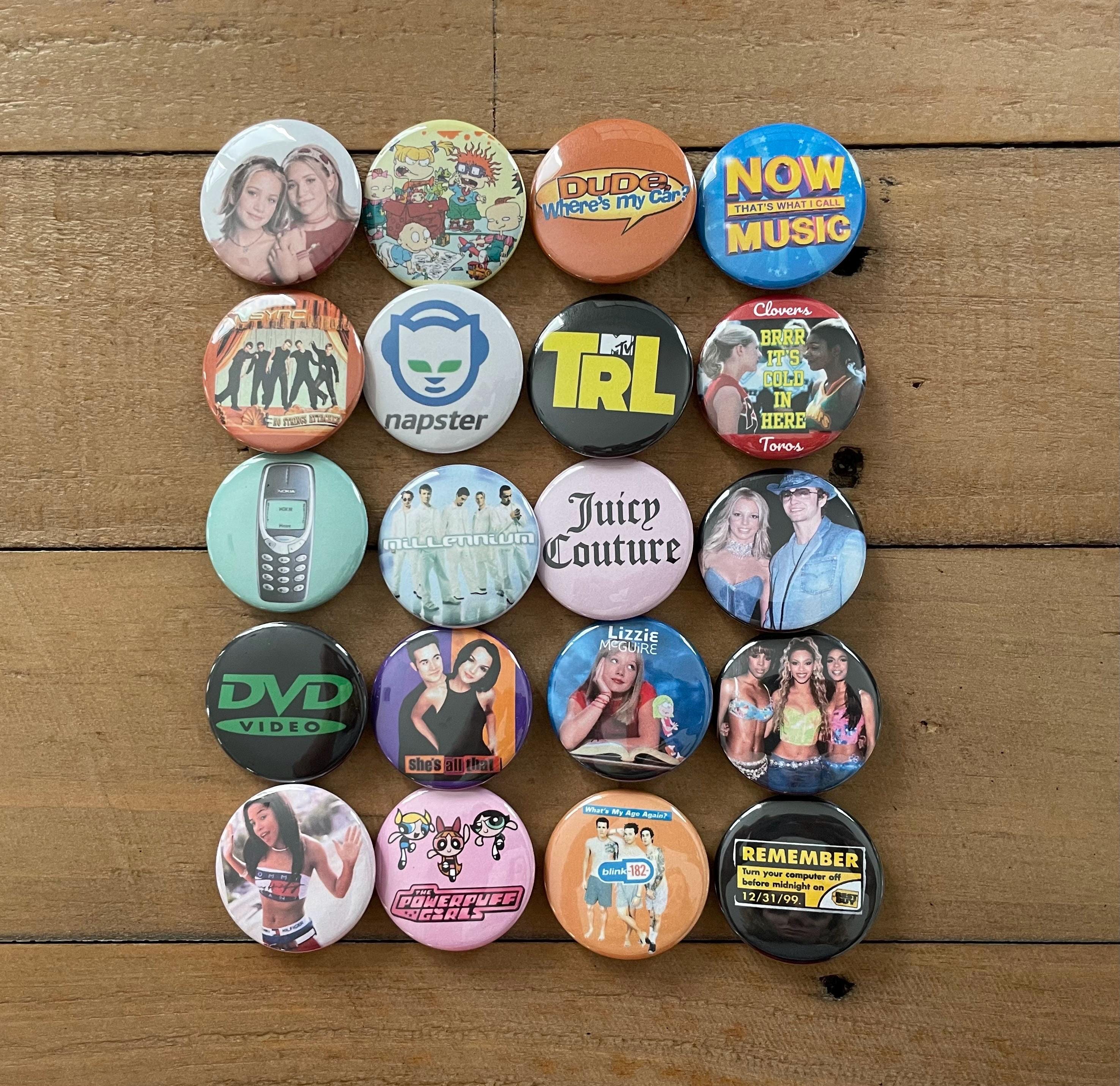 Y2K Nostalgia Buttons or Magnets: 90s and 2000s Party Favors - Etsy