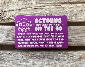 Pocket Hug Card: Laser Engraved Aluminum, Sending Love Gift