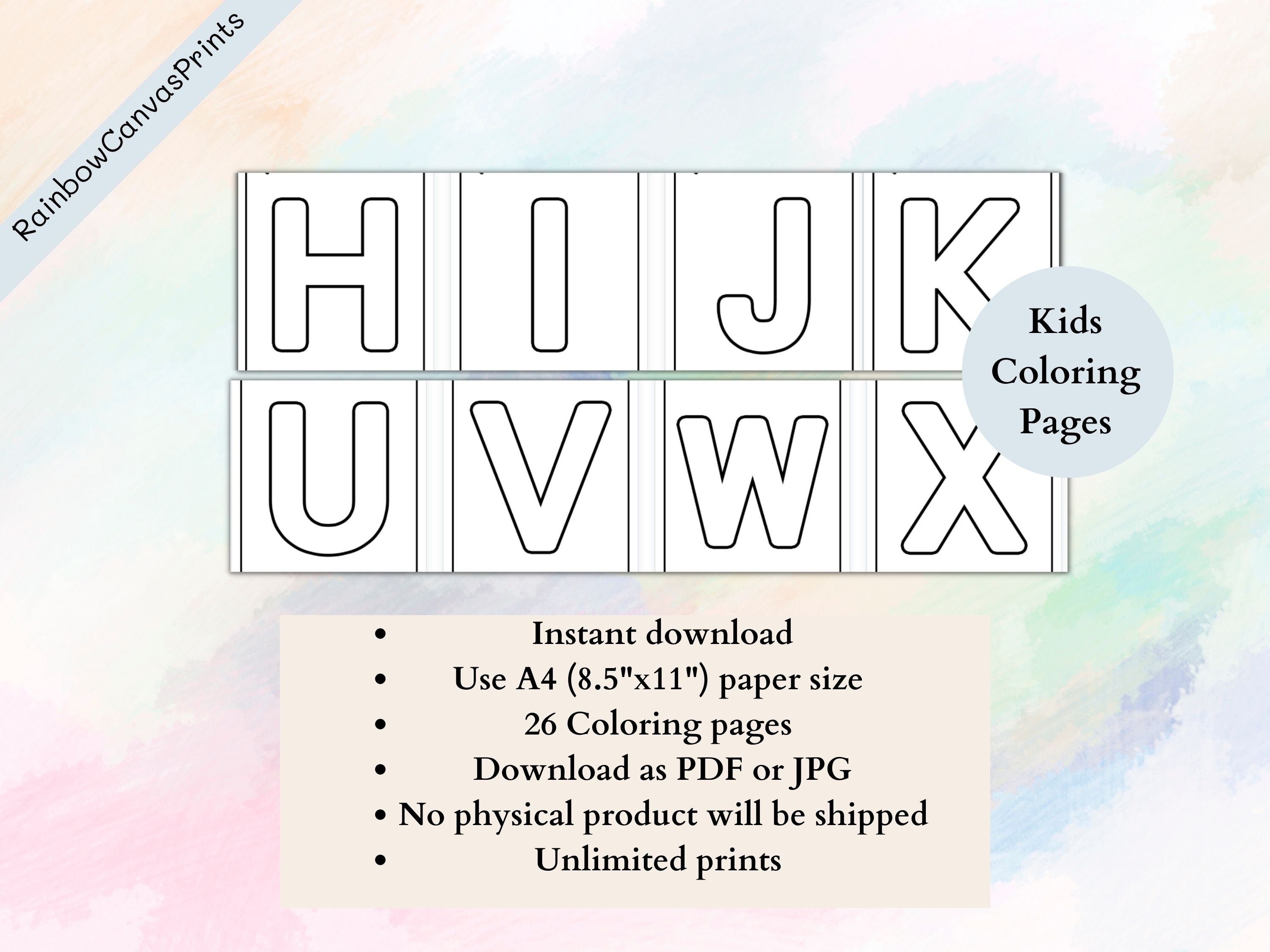 Preschool Alphabet Coloring Pages, Alphabet Printable Coloring Pages - Etsy