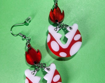 Gamer Piranha Plant Earrings