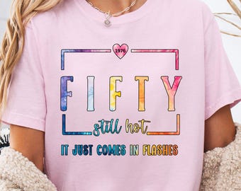 50th Birthday Shirt Woman, 50th Birthday Tshirt, Vintage 1976 Shirt, Retro 50th Birthday T Shirt, 50th Birthday Gift, Fiftieth Birthday Tee