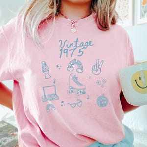 Vintage 1975 Shirt, 50th Birthday Shirt, 50th Birthday Gift for Women, Retro 1975 T Shirt, 1975 Birthday Shirt, Funny 50th Birthday Tee