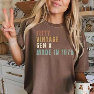 Vintage 1975 Shirt, 50th Birthday Shirt, 50th Birthday Gift for Women, Retro 1975 T Shirt, 1975 Birthday Shirt, Funny 50th Birthday Tee