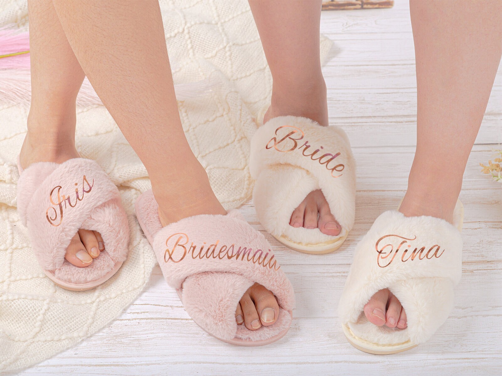 Rose gold slippers Clearance