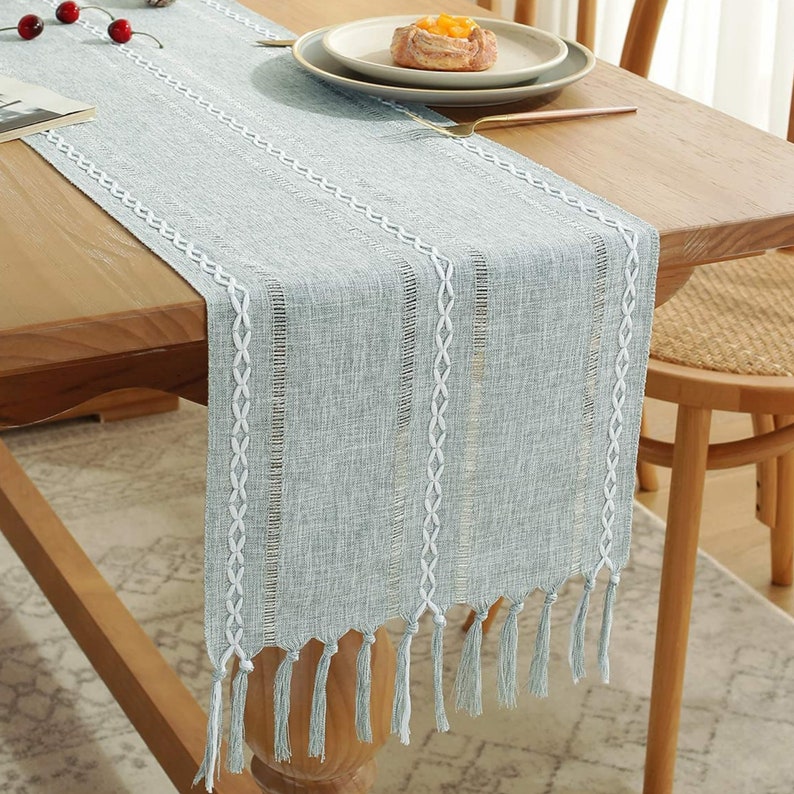 Gray Table Runner Linen Table Runner Farmhouse Fall Rustic Etsy