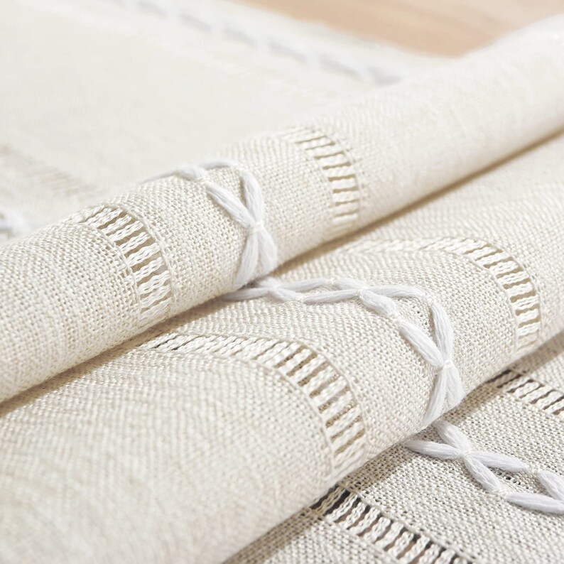 Ivory Table Runner Rustic Table Runners Cotton Linen Boho Etsy