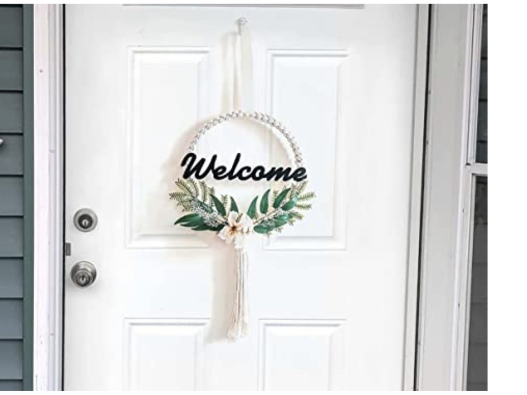 Macrame Door Porch Sign by Cottonhomedecoration