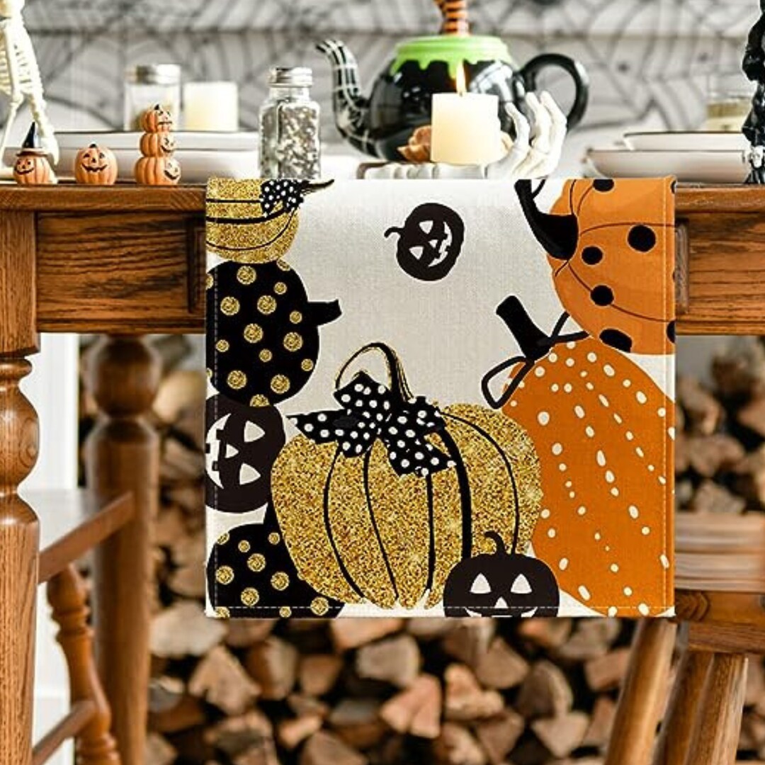 Halloween Table Runner & Placemats, Pumpkins Table Runners