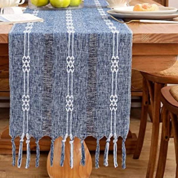 Blue Table Runner - Etsy