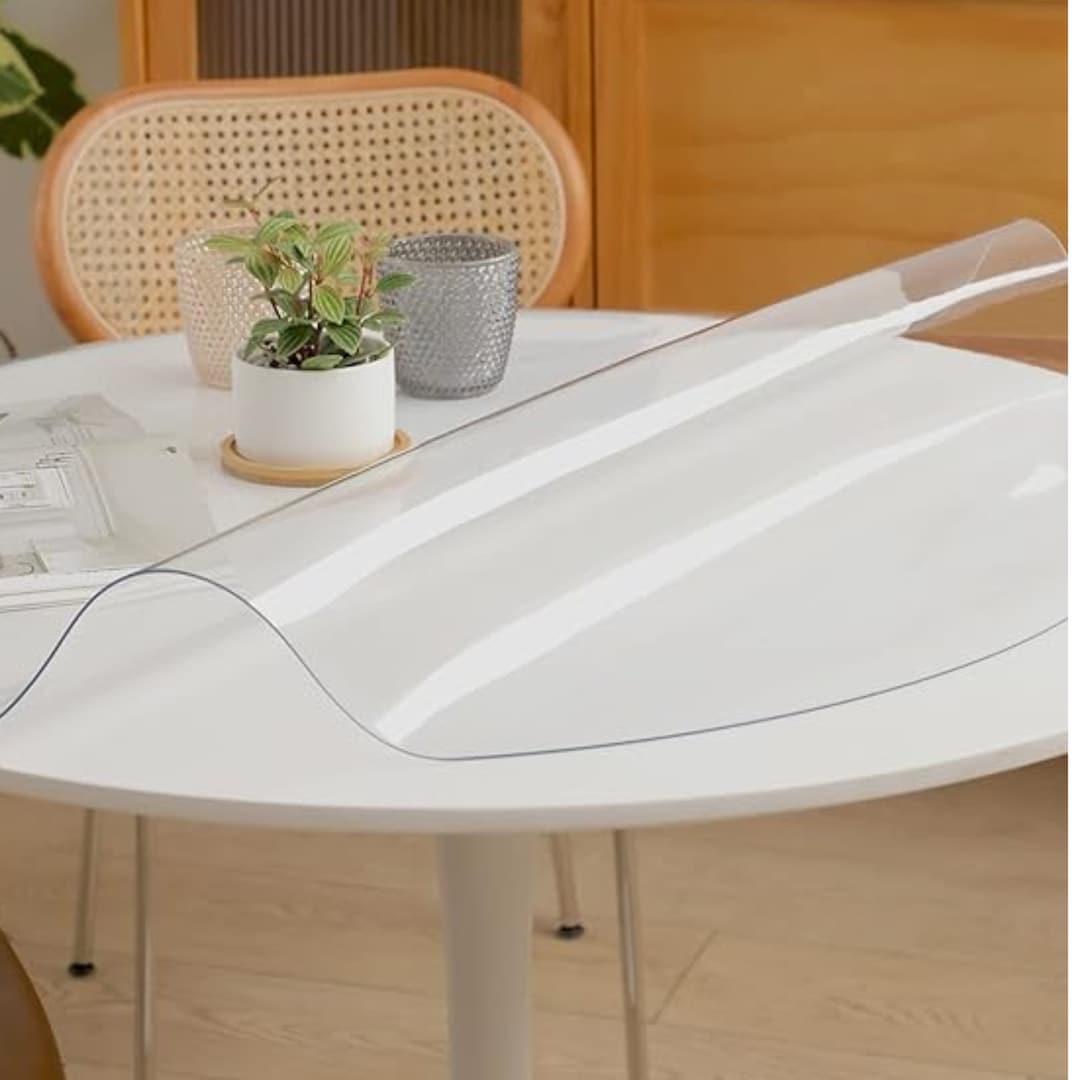 Personalized Clear Chair Mat, Round Table Protector Cover, Custom