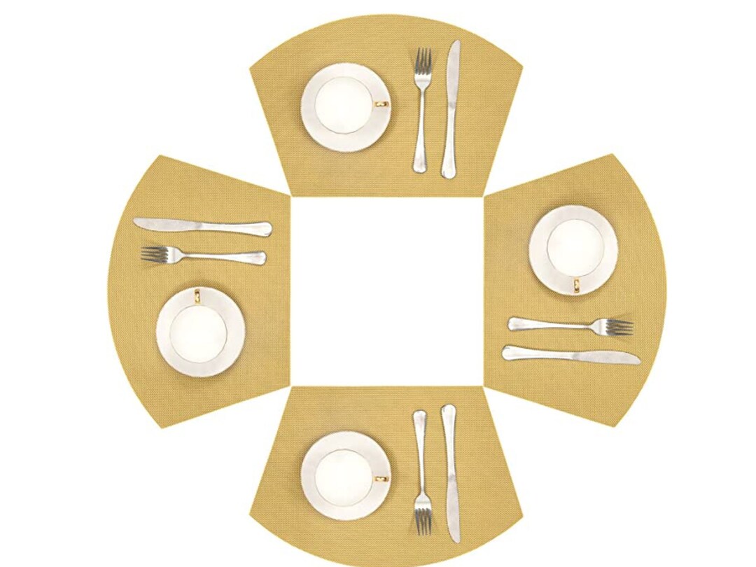 Round Table Placemats Set of 4 Wedge Placemat Round Mat Heat Etsy