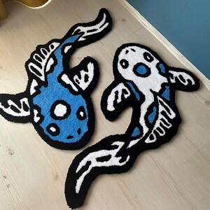 Fish Rug Handade Koi Yin Yang Fish Tuft RUG | %100 Handmade | Asian Custom Tufting - Etsy