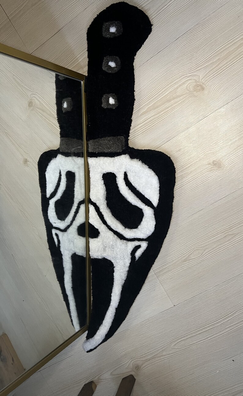 Scream Ghost Face Knife Rug Ghost Face Killer Tufting 100 Etsy