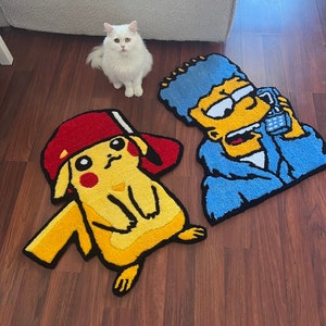 Yellow Cute Character Tufted Rug Custom Rug %100 Handmade - Etsy