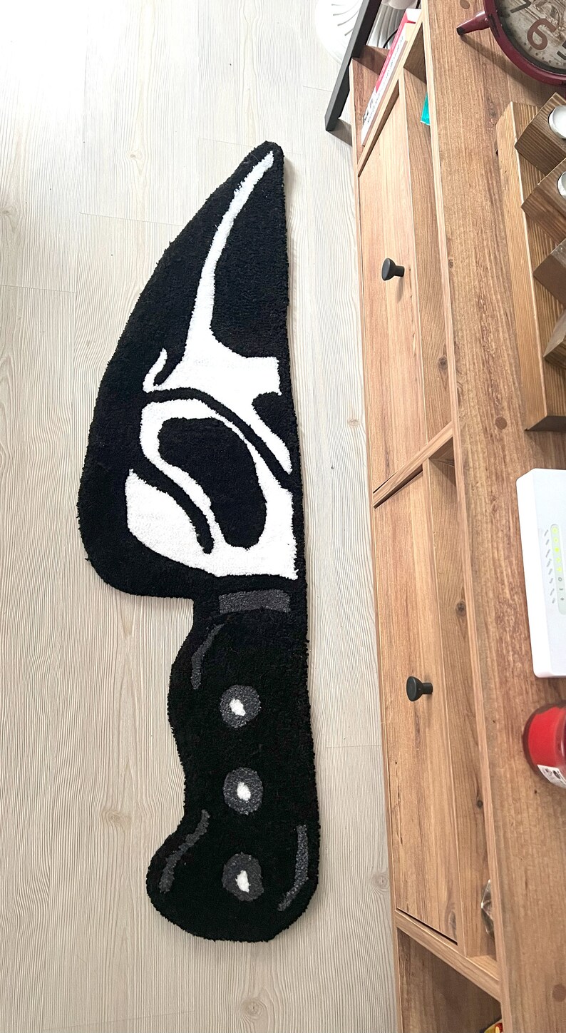 Scream Ghost Face Knife Rug Ghost Face Killer Tufting 100 Etsy