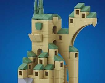 Lego Moc The Mysterious Arches Medieval Castle On The Hill
