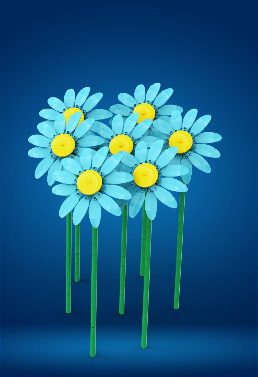 Lego MOC Blue Daisy - Etsy