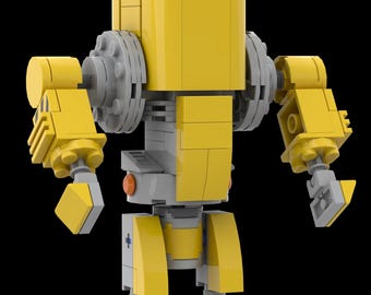 Lego MOC Yellow Warrior Robot Mecha Model