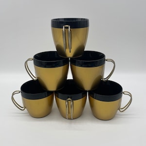 West Bend Thermo-Serv COFFEE CUPS Mugs set of 6 with handles
