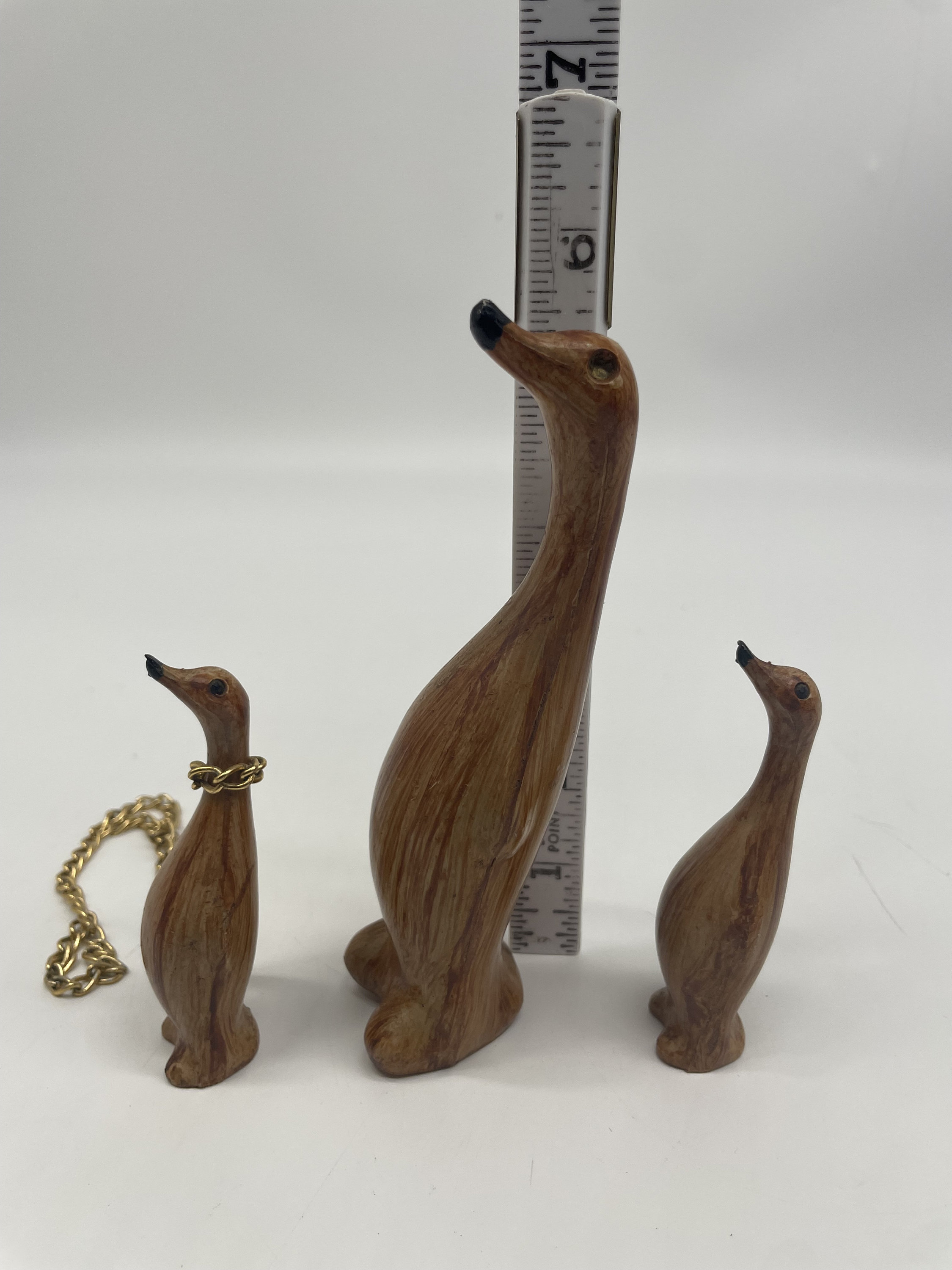 Vintage Faux Wood/plastic Chained Penguin Mama &babies - Etsy