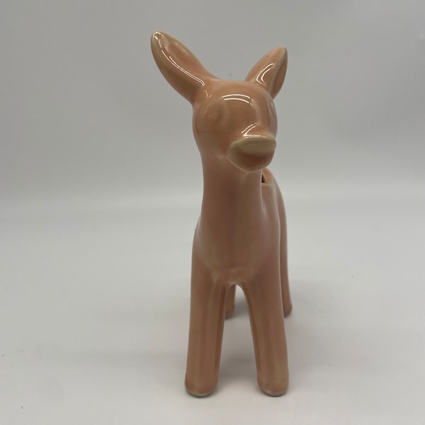 Vintage Pink Deer Planter Etsy