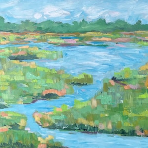 Fine Art Print, Landscape painting, marsh print, marsh painting, marshlands, Lowcountry art - giclee print from painting on canvas