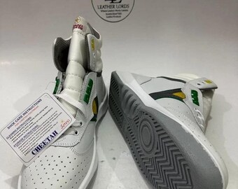 Servis Cheetah White Leather High Top Sneakers – Men display picture 3