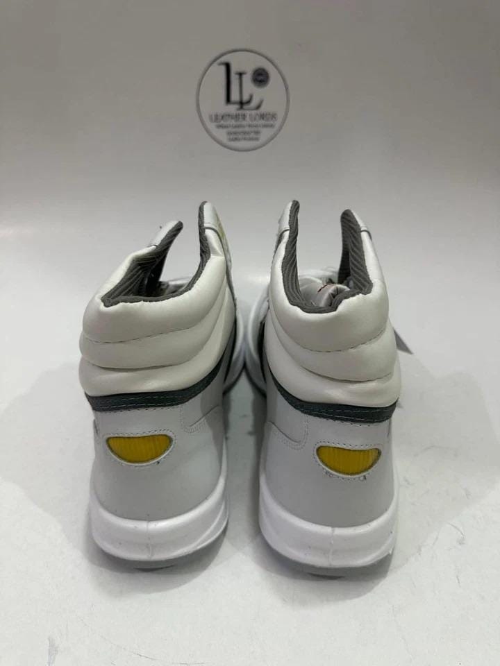 Men\'s Cheetah Athletic High-Top Sneakers in White with Gray Accents ~ Size 8‎ Servis Cheetah High Top White Trainers, Best Quality Shoes  main image 3