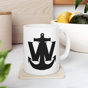 W-Anchor Mug aka (wanker) Funny nautical Ceramic Mug 11oz