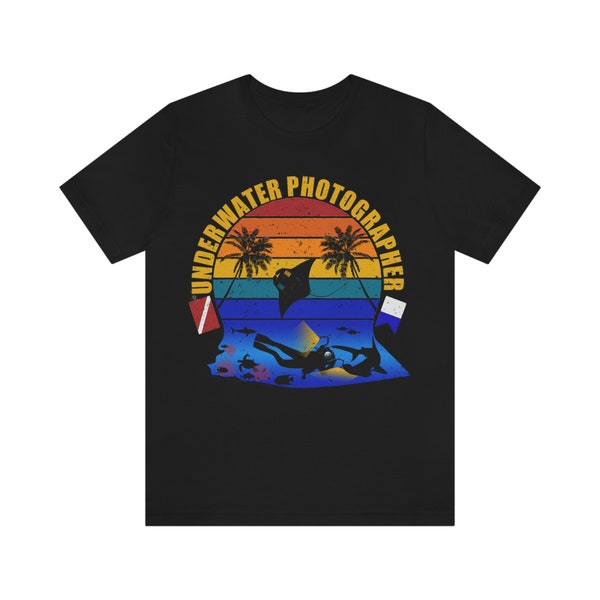 Underwater Photography Reto Sunset T shirt Unisex Jersey Short Sleeve Tee