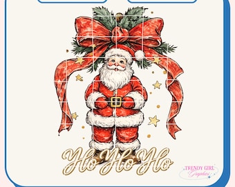 Vintage Santa Png, Christmas Png Design, Trendy Coquette Christmas (Digital Download)