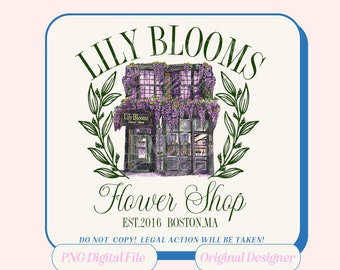 Buchliebhaber Floral Shop PNG (Digitale Datei)