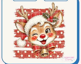 Vintage Santa Stripe Png, Christmas Png Design, Trendy Coquette Christmas (Digital Download)