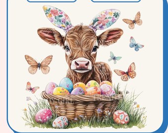 Joyeuses Pâques PNG, Pâques rétro Png, Lapin de Pâques Png, Vache png, Coquette de Pâques Png, Fleurs printanières Png, Coquette de Pâques Png, Coup de pinceau Pâques Png