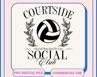 Volleyball Mom Social Club PNG, Sports Design (Digital File)