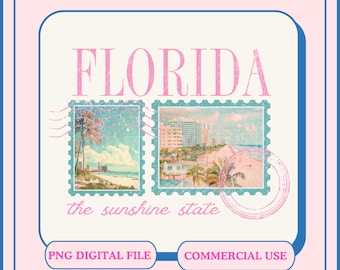 Retro Florida Summer PNG, Miami Palm Beach Design (Digital File)
