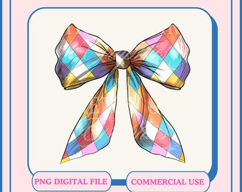 Coquette Clown Bow PNG, Funny Retro Graphic (Digital File)