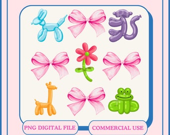 Clowncore Balloon Dog PNG, Retro Aesthetic, Shirt Design (Digital File)