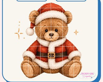 Teddy Bear Santa, Christmas png, Teddy Bear,Tis The Season, Christmas png, Holiday png,Christmas Digital File
