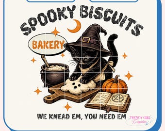 Spooky Biscuits png, Black Cat png, Haunted Motel Png, Pumpkins Png, Fall Design, Halloween Png, Tis the Season,  (Digital Download)