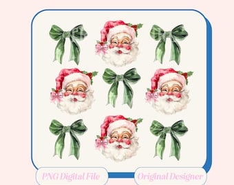 Vintage Santa,Coquette,Christmas png,Christmas designs,Christmas sublimation,Trending png,Retro Holidays png,Pink Christmas,Girly Christmas