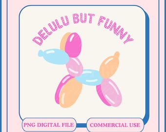 Funny Balloon Animal Clown PNG, Shirt Design (Digital File)